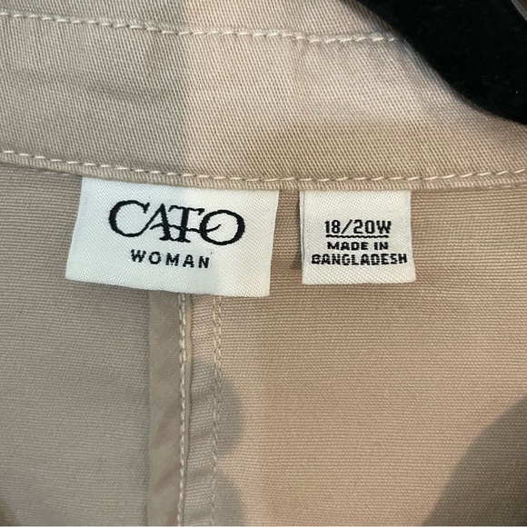 Cato Women's Utility Jacket in Tan size 18/20 large button cotton feminine chic - Picture 3 of 8